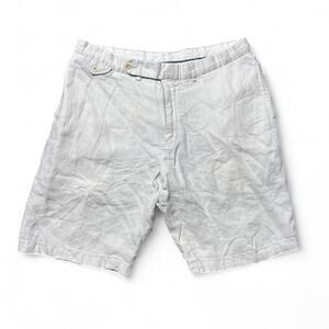 Polo Ralph Lauren 90s Vintage White Linen Summer Chino Shorts 36”